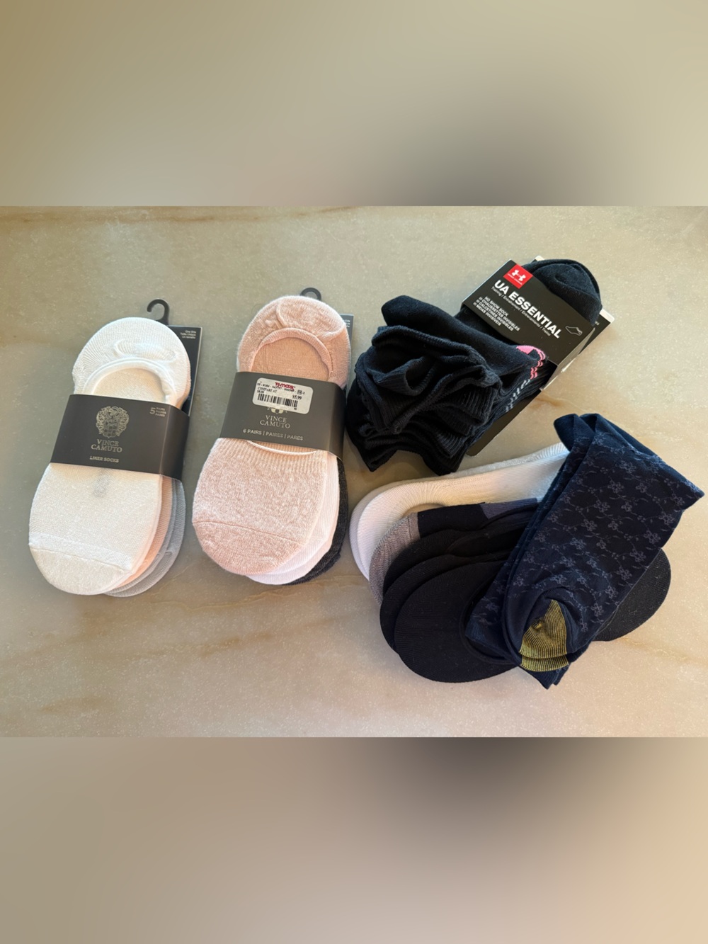 Under Armour Low-Cut Socks Pack in White, Pink & Black